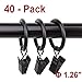 Lansian Lansian 40pcs Rustproof Drapery Matte Stainless Steel Metal Curtain Rings with Clips 1.26 inch Drapery Rings, Vintage  - Image 2