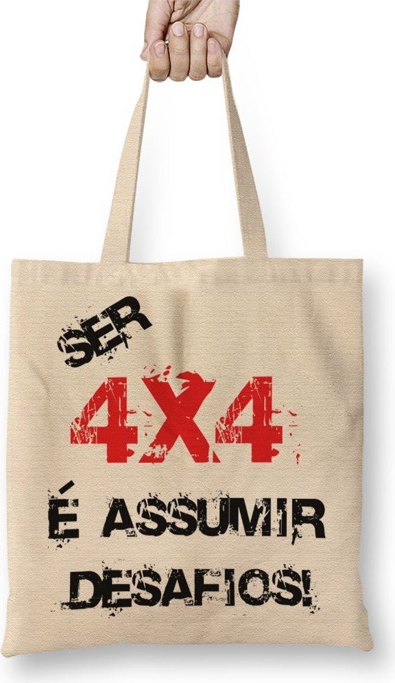 Baskı Dükkanı Print Shop Ser 4x4 Assumir Desafios Cloth Bag Long Handle 