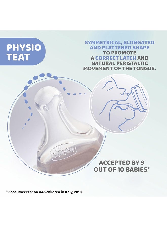 Chicco Well-Being Silicone Glass Feeding Bottle 240Ml, Slow Flow, 0M+, Yellow - Image 3
