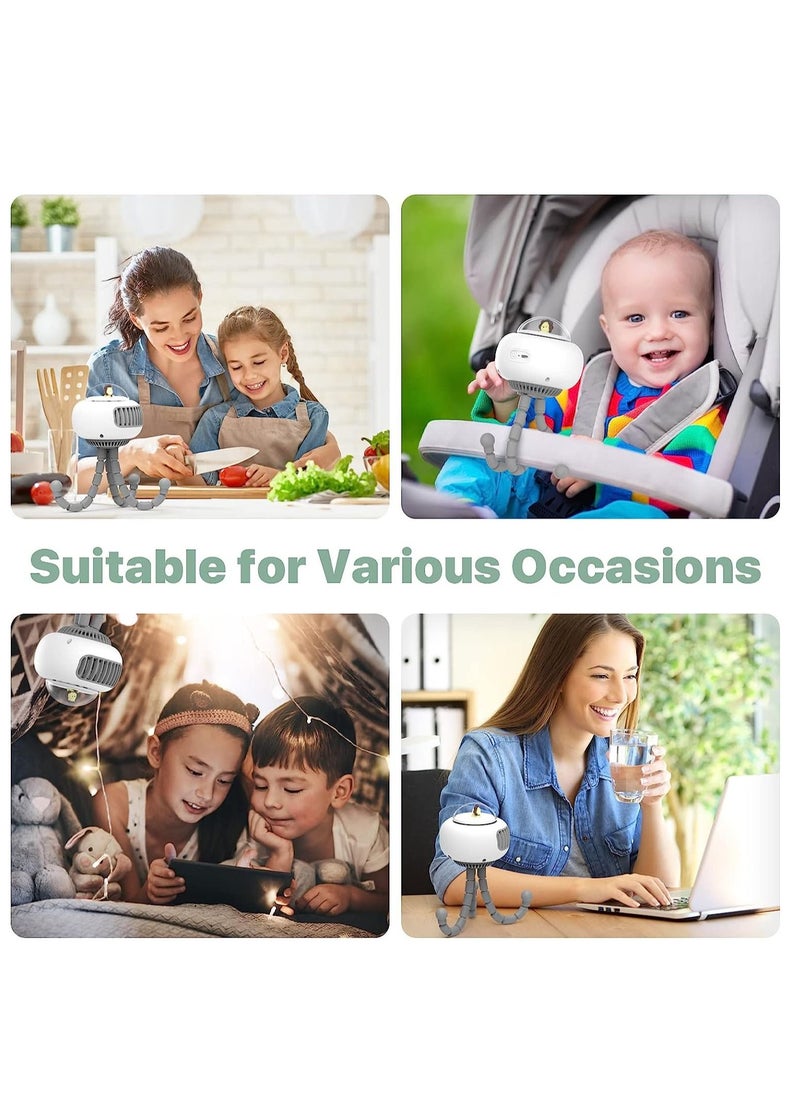 Portable Bladeless Fan Mini Handheld Fans, 4-Speed Options USB Rechargeable Battery Operated Fan