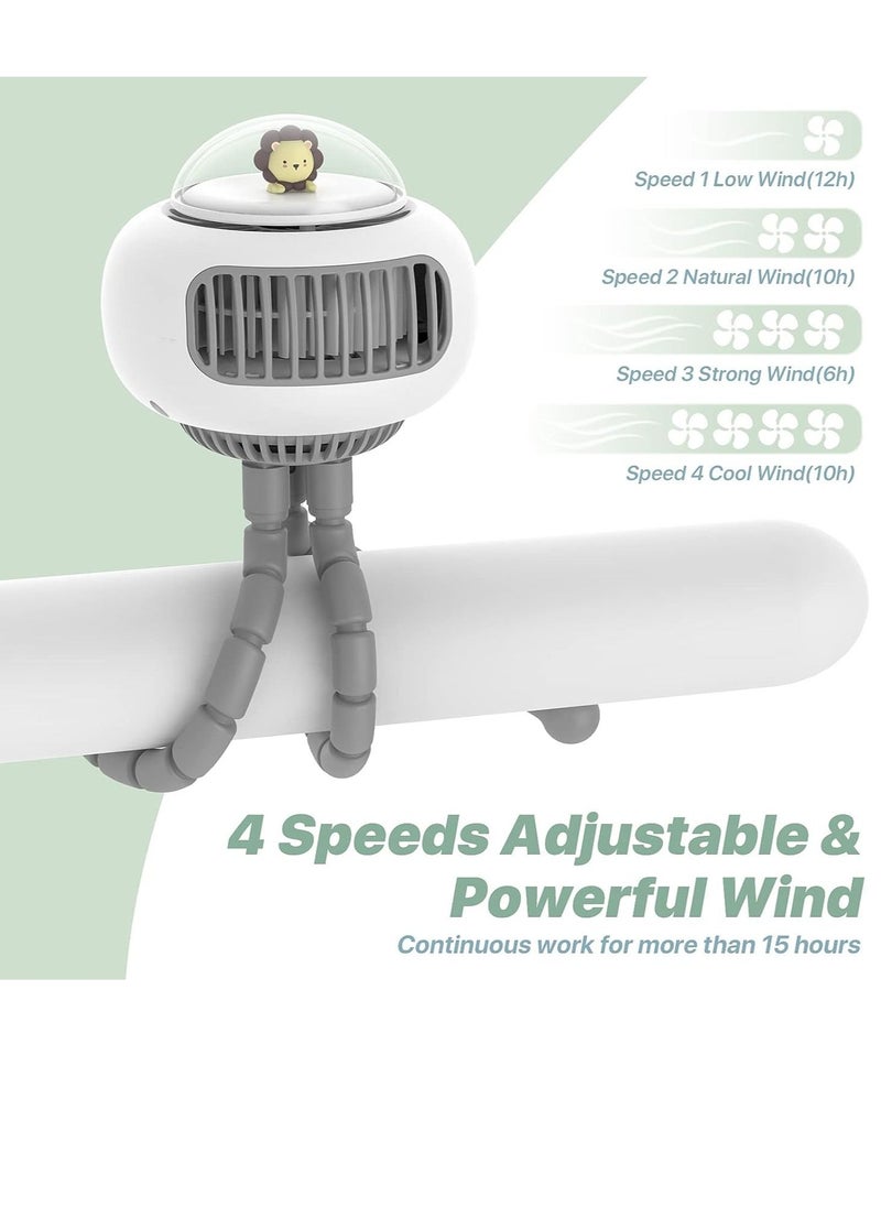 Portable Bladeless Fan Mini Handheld Fans, 4-Speed Options USB Rechargeable Battery Operated Fan