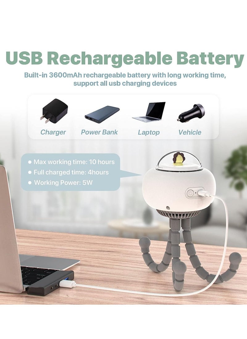 Portable Bladeless Fan Mini Handheld Fans, 4-Speed Options USB Rechargeable Battery Operated Fan