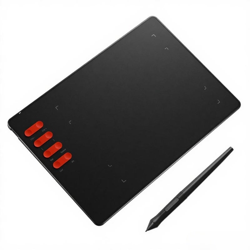 Vinsa Drawing Tablet: Black, 16384 Levels Pressure Sensitivity - Battery-Free Pen, Customizable Shortcuts, Ergonomic Slope Design for Digital Art, Teaching, Windows Mac Android Devices - Image 3