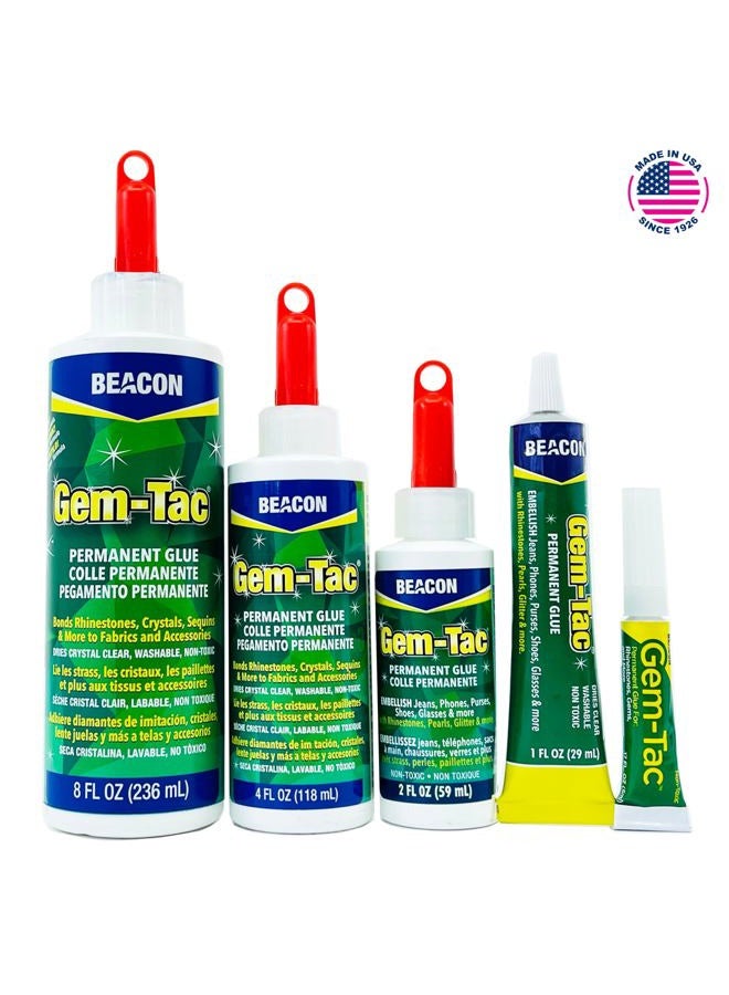 Beacon Gem-Tac Clear Adhesive Gem Glue - Strong Fabric Glue for Jeans & Jackets - Rhinestone glue, Glass Glue - Perfect Art Glue for Embellishing Shoes, Glasses, Gowns & Phones (59ml, 1 pack) - Image 3