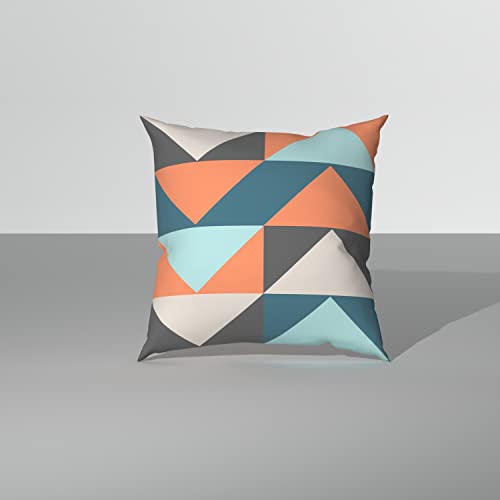 Sleepyhead Nooks - Digital Printed Floral Cushion Covers/Throw Pillow (16X16, Set Of 5, Blue & Orange)(Canvas), 180 TC, 40.64 cm - Image 3