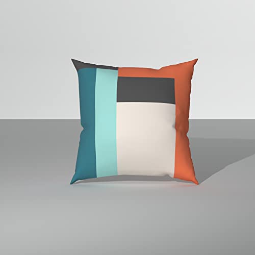Sleepyhead Nooks - Digital Printed Floral Cushion Covers/Throw Pillow (16X16, Set Of 5, Blue & Orange)(Canvas), 180 TC, 40.64 cm - Image 4