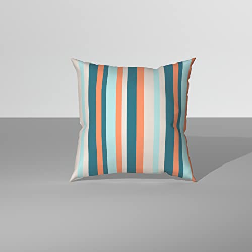 Sleepyhead Nooks - Digital Printed Floral Cushion Covers/Throw Pillow (16X16, Set Of 5, Blue & Orange)(Canvas), 180 TC, 40.64 cm - Image 5