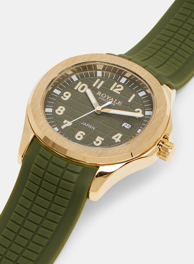 Royale Executive Men's Classic Rubber Strap Watch - Image 3