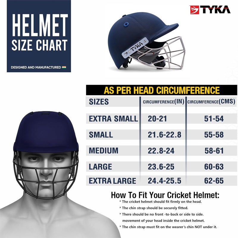 TYKA Force (Match) Titanium Grill Cricket Helmet | Ultra-Lightweight, Strong Protection for Players (Medium, Navy) - Image 3