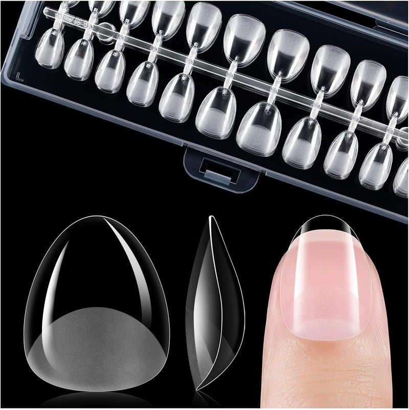 gelike ec Nail Tips Almond for Salon: Almond Short Soft Gel Nail Tips for Manicure 240 Pcs 18 Sizes - Image 1