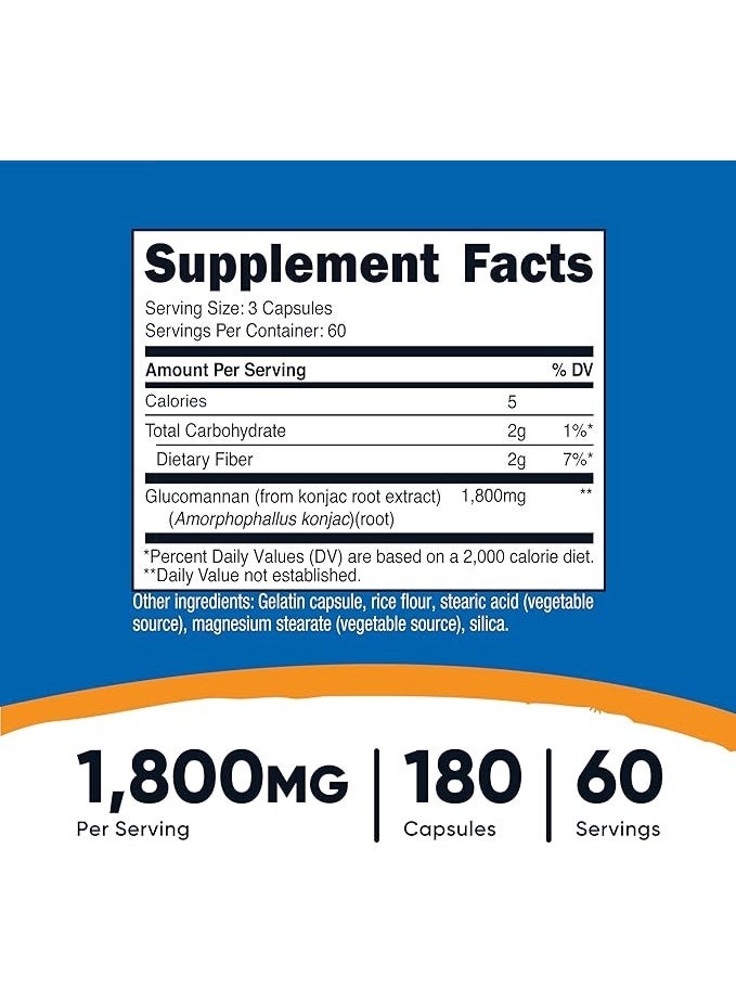 نوتريكوست، مستخلص جذر الكونجاك غلوكومانان، 180 كبسولة (600 ملغ لكل كبسولة) - Image 3