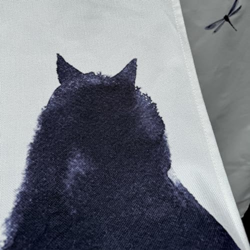 Ofat Home Design Japanese Ink Cat Black and White Noren Doorway Curtain Polyester Blend 33.5"x 59" Door Curtain for Kitchen Tapestry for Wall Hanging Decoration - Image 3