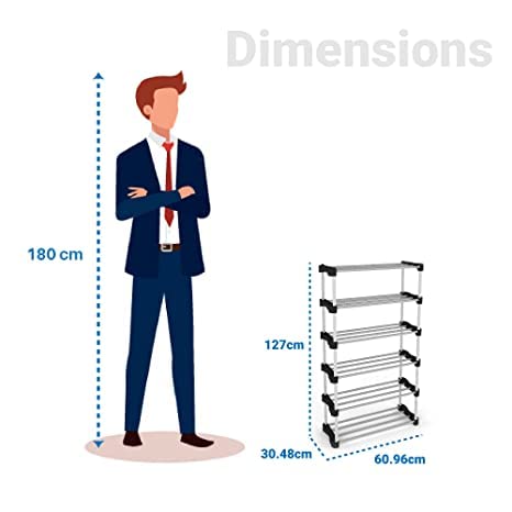 SIMSAN SIMSAN Premium Metal Stackable and Durable Easy to Assemble Space Saving Shoe Rack TL3 Black - Image 3