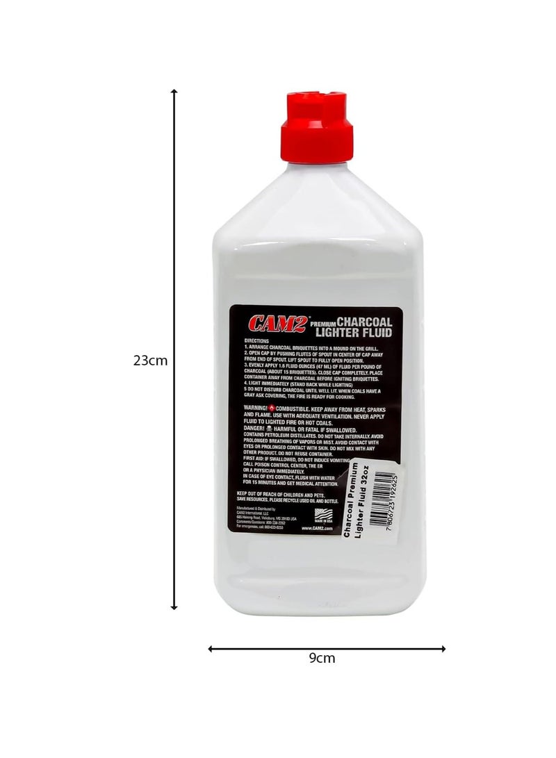 Charcoal CAM2 Premium Charcoal lighter Fluid BBQ fire fluid. Barbecue lighter. Quickly & Easily Ignite BBQ Grills With Lighter Fluid. odorless fluid Pack of 1 Pack of 3 946ml (1) - Image 2