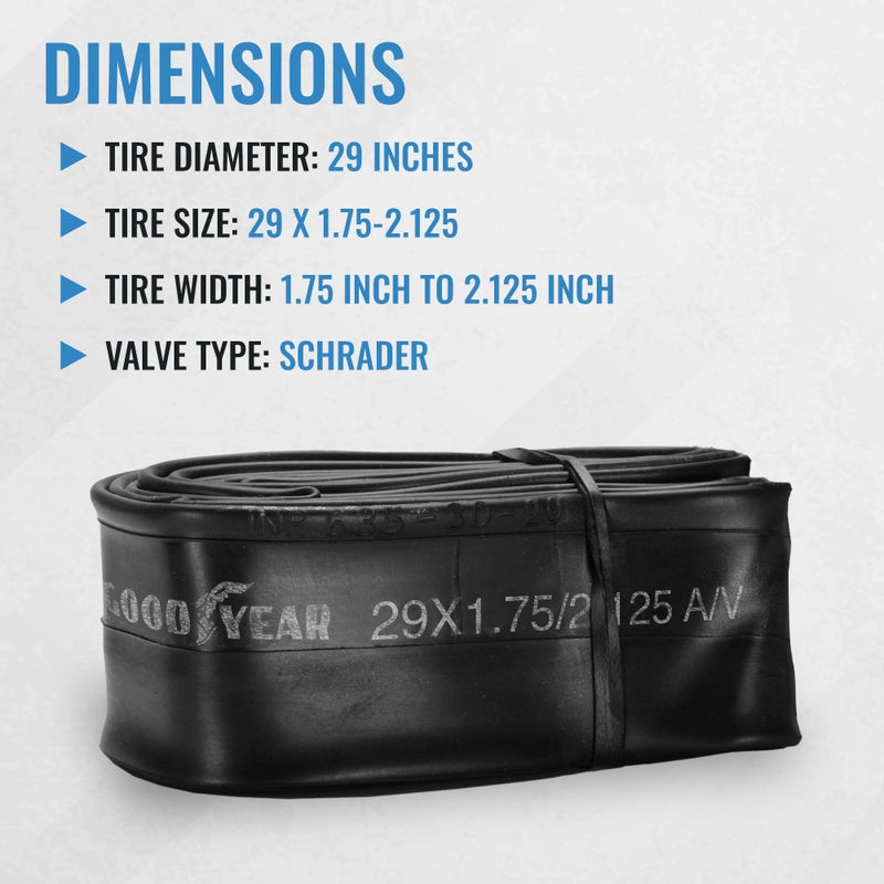 Goodyear Bicycle Tube, 29 X 1.75/2.125-29-inch Bike Tube with Butyl Rubber - Dependable Mountain Bike Tubes for Premium Cycling - 29 X 1.75/2.125 - Image 4