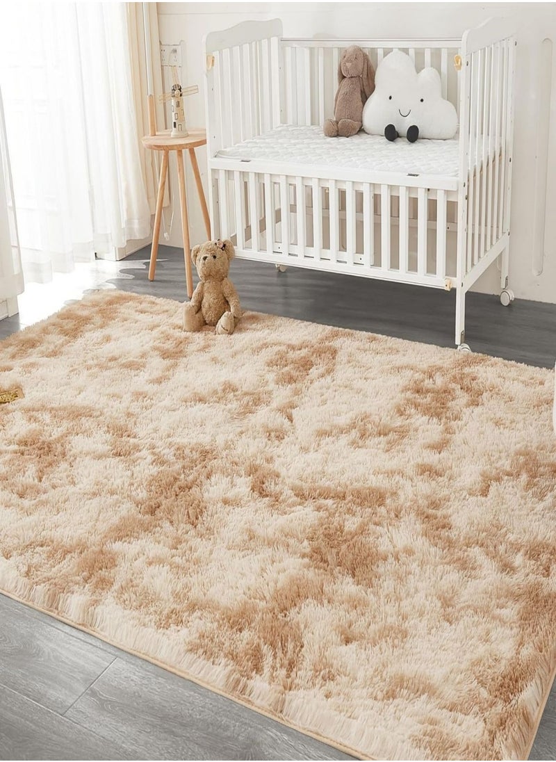 GOOTOY Modern Style Area Rug Non-Slip Super Soft Touch Living Room Bedroom Kitchen Decoration Of Carpet Floor Rug Fluffy Long Pile Rectangular 140x200cm  - Image 1
