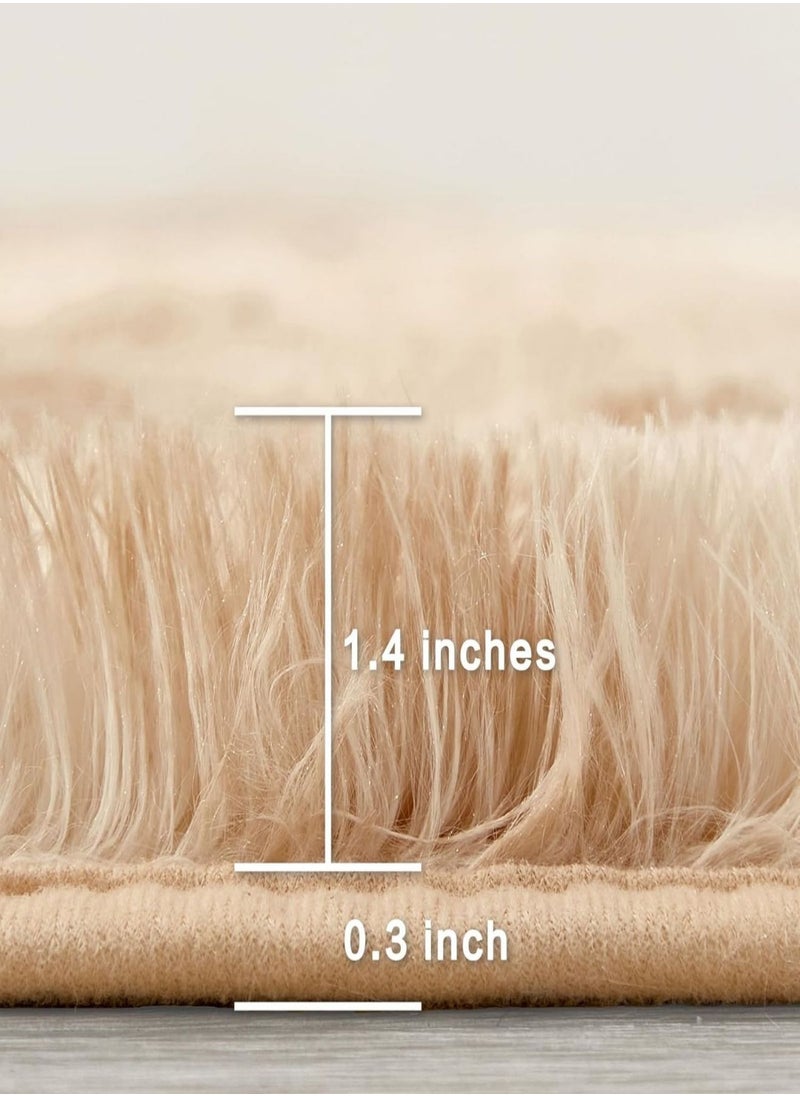 GOOTOY Modern Style Area Rug Non-Slip Super Soft Touch Living Room Bedroom Kitchen Decoration Of Carpet Floor Rug Fluffy Long Pile Rectangular 140x200cm  - Image 5