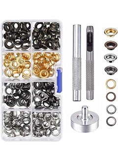 PROMASS promass Grommet Kit 150 Set Tool Metal Eyelets with Storage Box - 5mm Inside Diameter  - Image 1