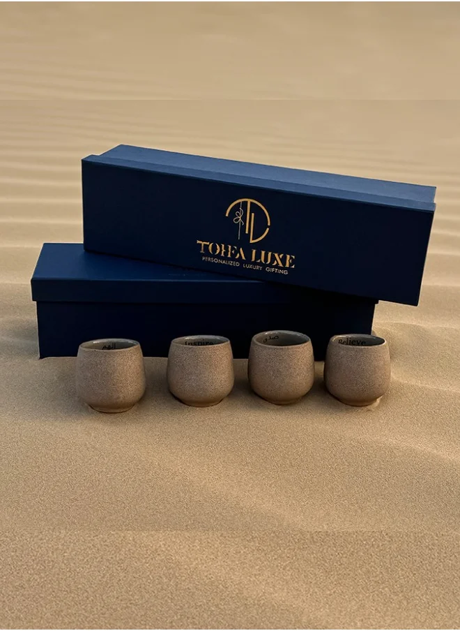 تحفة لوكس TohfaLuxe Believe Clay Cup - Gift Set of 4