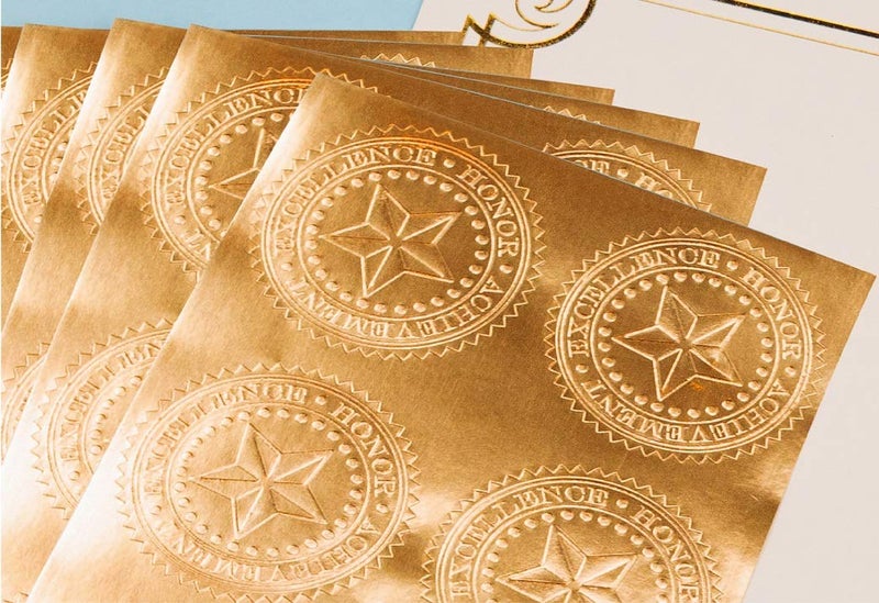 Great Papers! Star Embossed Official Gold Foil Certificate Seal for Achievements and Awards, 48 Count (903419) - Image 2