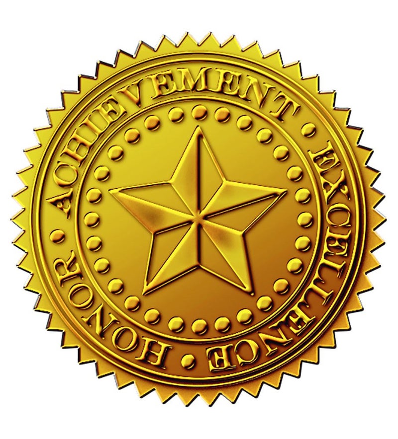 Great Papers! Star Embossed Official Gold Foil Certificate Seal for Achievements and Awards, 48 Count (903419) - Image 1