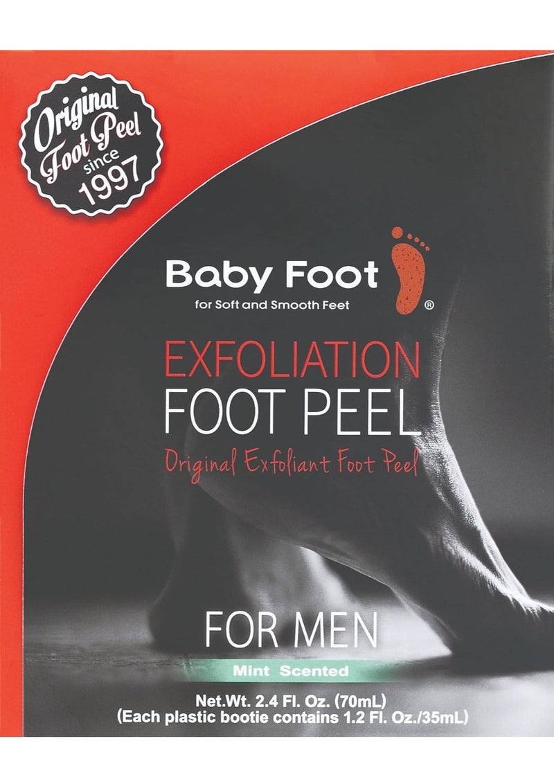 Baby Foot Baby Foot - Original Foot Peel Exfoliator For Men - Foot Peel Mask - Repair Rough Dry Cracked Feet and remove Dead Skin, Repair Heels and enjoy Baby Soft Smooth Feet 2.7 Fl. Oz. Mint Scented Pair  - Image 1