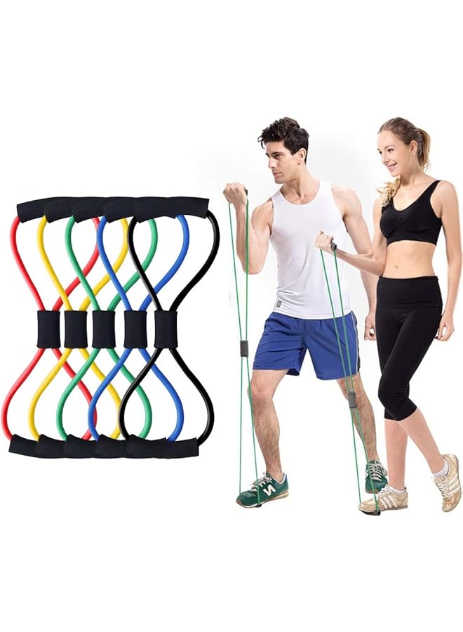 ULTIMAX Figure 8 Resistance Band Resistance Bands for Women 8 Shaped Resistance Band for Arms Chest Expander Yoga Gym Fitness Pulling Rope 8 Word Elastic Assorted Color - Image 2