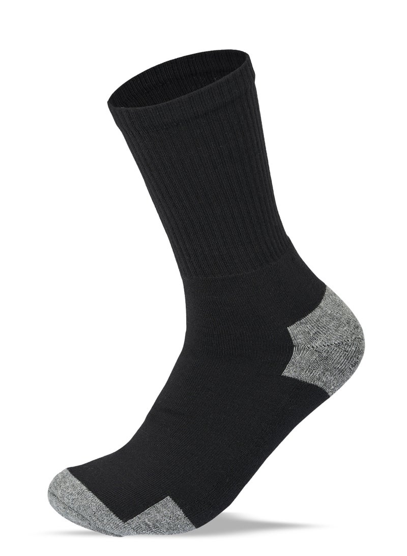 SAM SOCKS Men Set of 3 Half Terry Sport Socks SS1 Black-White-Grey - Image 4
