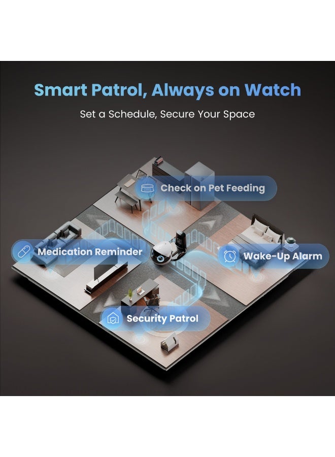 Enabot EBO Air 2 Plus Companion Robot 3K Home Camera Robot: Indoor Camera, Movable Robot Companion, 2-Way Video, AI Chat Mode, Auto-Recharge, Long Battery Life, Custom Facial Image, Night Vision - Image 4