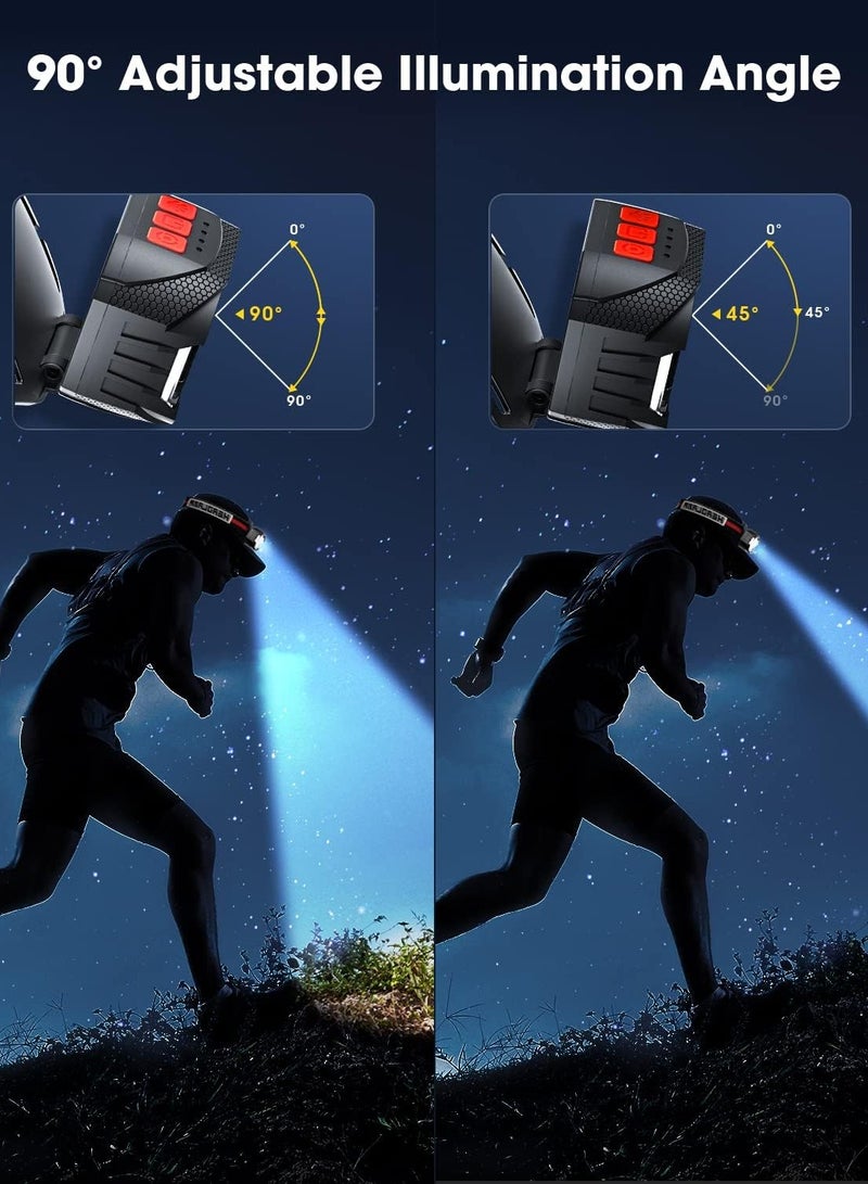 Head torch, rechargeable super bright red light 7 modes of head lighting, waterproof motion sensor, light suitable for adults outdoor hiking, camping, fishing - Image 3