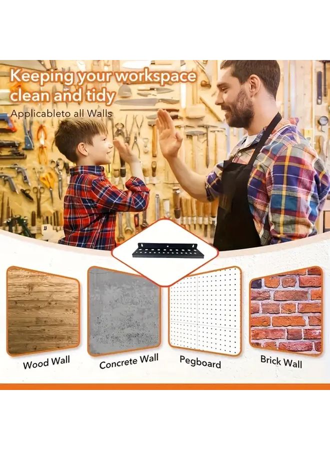 Black Heavy Duty Metal Tool Organizer Wall Mount Rack With Screwdriver Slots - Image 3