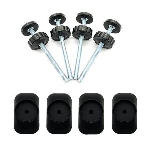 Baby Gate Extender Extention4 Pack Baby and Pet Safety Stair Gate Threaded Spindle Rods Replacement Parts Bundle with Wall Protector RoundBlack4 Pack