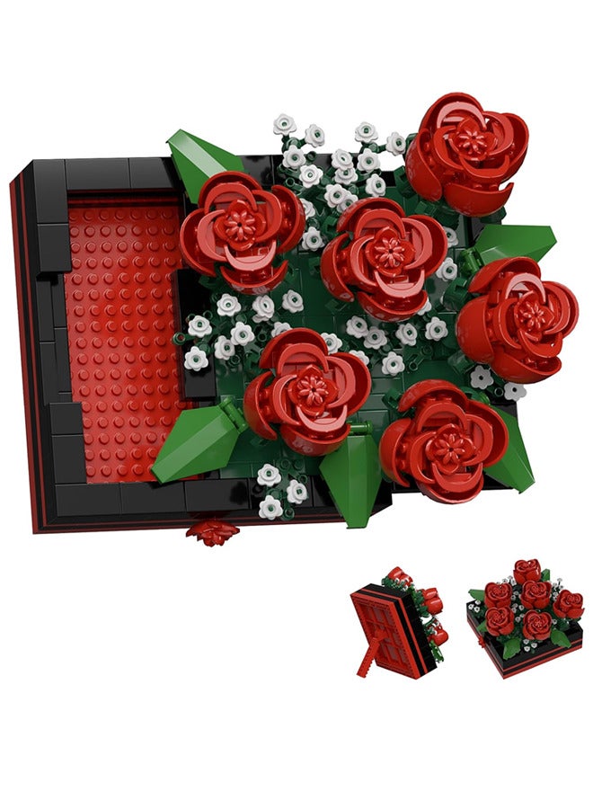 Rose Mini Flower DIY Plant Building Blocks for Kids and Adults,Floral Building Toys - 687 PCS Artificial Faux Flowers Set,Decor Toy Home Office Decor,Great Idea Gift  for Girls, Boys  - Image 1