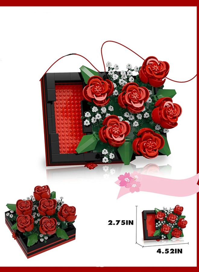 Rose Mini Flower DIY Plant Building Blocks for Kids and Adults,Floral Building Toys - 687 PCS Artificial Faux Flowers Set,Decor Toy Home Office Decor,Great Idea Gift  for Girls, Boys  - Image 3