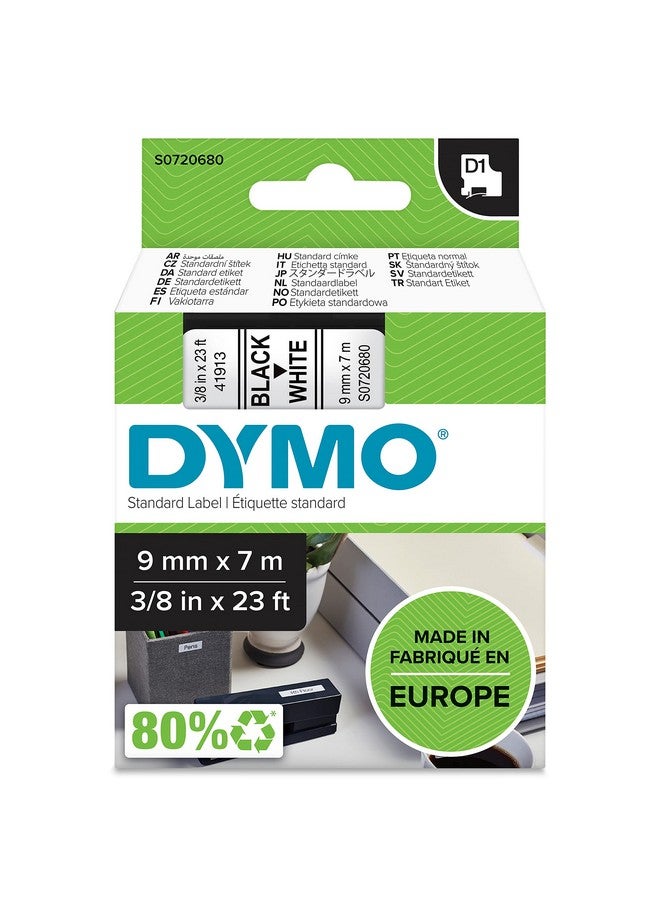 DYMO Authentic D1 Labels, 9mm x 7m Roll, Black Print on White Tape, Self-Adhesive Labels for LabelManager and MobileLabeler Label Printers - Image 1