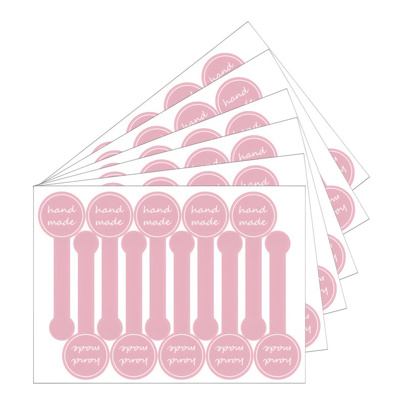 ARKLOID 300pcs Pink Handmade Food Baking Label Stickers for Baked Goods Packaging (StyleC) - Image 1
