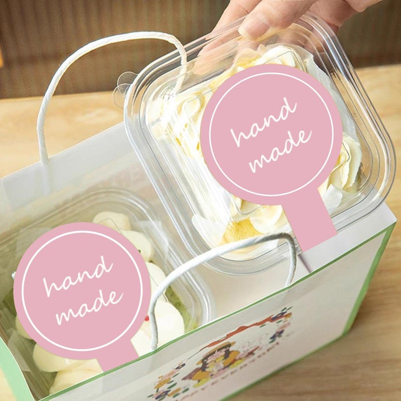 ARKLOID 300pcs Pink Handmade Food Baking Label Stickers for Baked Goods Packaging (StyleC) - Image 4