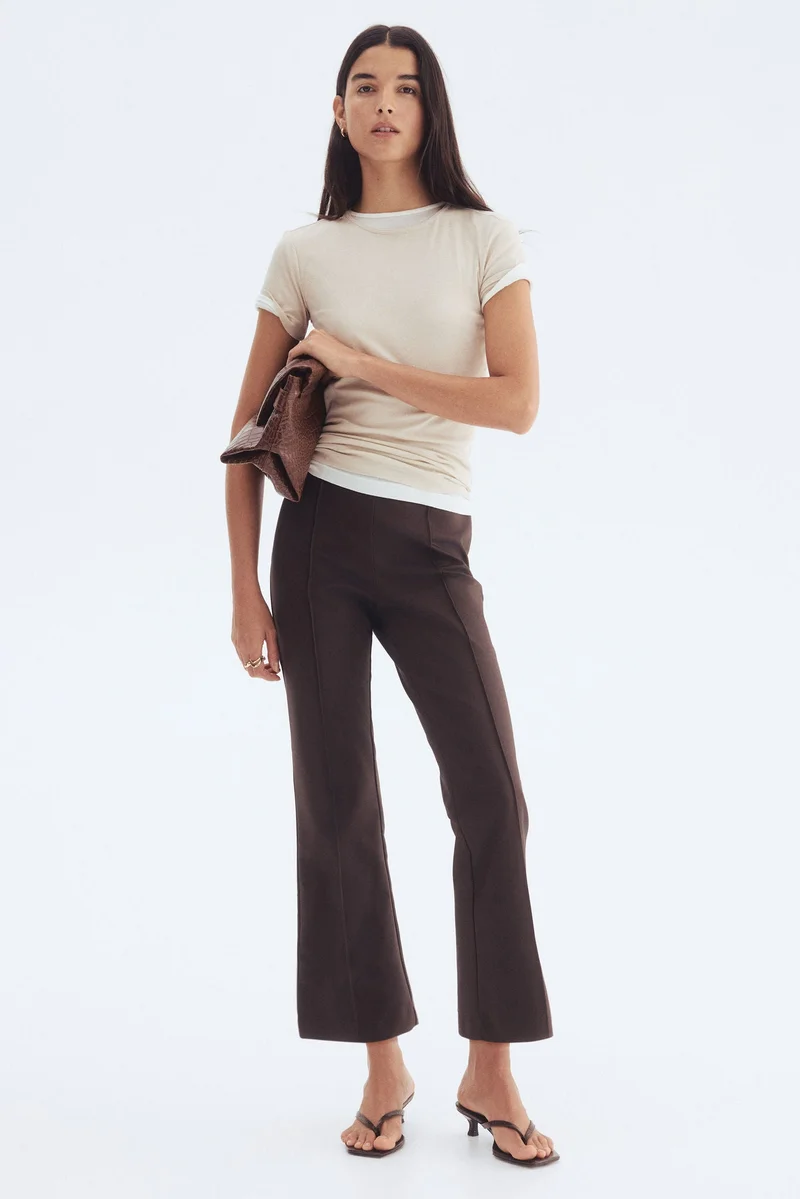 H&M Flared crease-front trousers