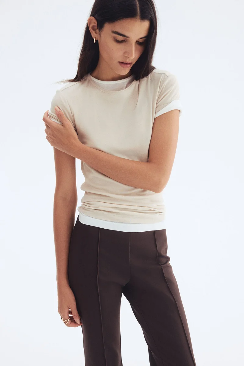 H&M Flared crease-front trousers