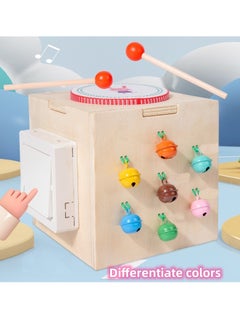 M MIAOYAN Children's educational multifunctional music box, baby Montessori early education wooden piano and drum infant music table toys, Montessori toys, wooden activity cube sensory toys  - Image 3