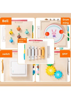 M MIAOYAN Children's educational multifunctional music box, baby Montessori early education wooden piano and drum infant music table toys, Montessori toys, wooden activity cube sensory toys  - Image 4