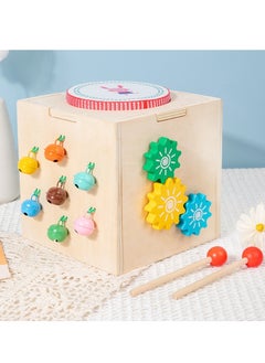 M MIAOYAN Children's educational multifunctional music box, baby Montessori early education wooden piano and drum infant music table toys, Montessori toys, wooden activity cube sensory toys  - Image 5