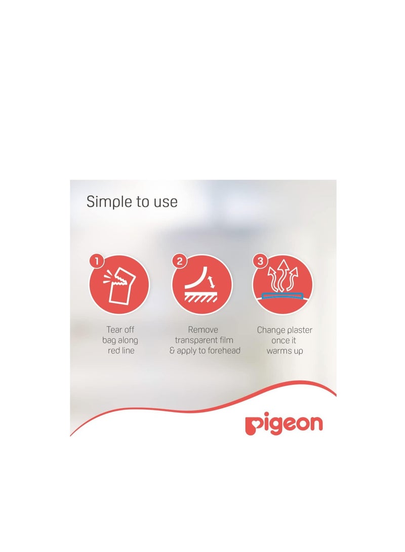 Pigeon Fever Cool Forehead Plaster, Gentle for Sensitive Skin, Dermatologically Tested, Small Size, 0+ Months, White/Blue, 6 Piece - Image 4