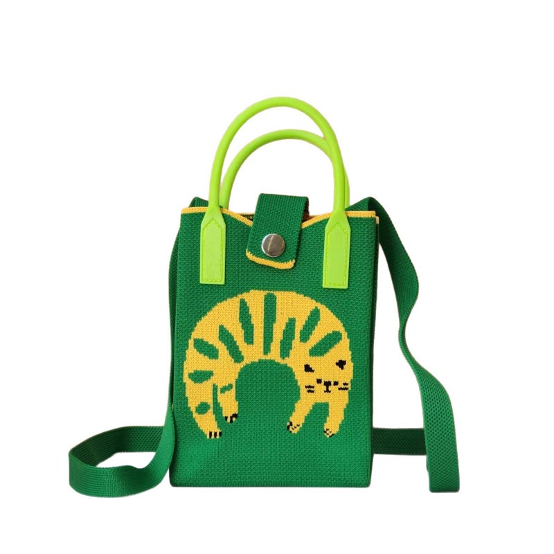 Knitted Mobile Phone Bag, Cartoon Cat Knitted Bag, Women'S Casual Bag, Brightly Colored Bag, Cross-Body Casual And Versatile Bag - Image 4