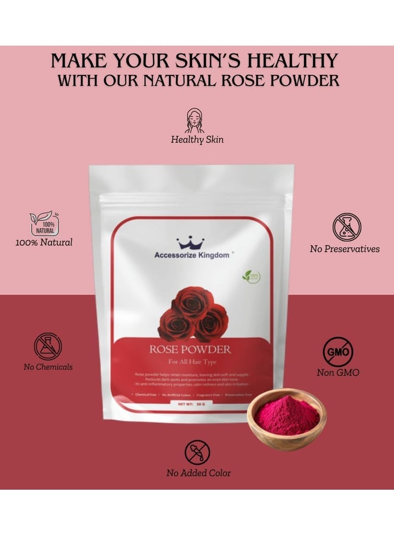 Accessories 22 Rose Powder (50gm) â€“ 100% Natural & Preservative-Free | Suitable for All Hair & Skin Types | Hydrates & Reduces Irritation - Image 2