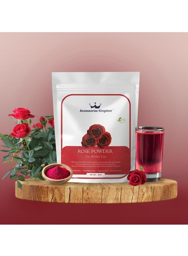 Accessories 22 Rose Powder (50gm) â€“ 100% Natural & Preservative-Free | Suitable for All Hair & Skin Types | Hydrates & Reduces Irritation - Image 3