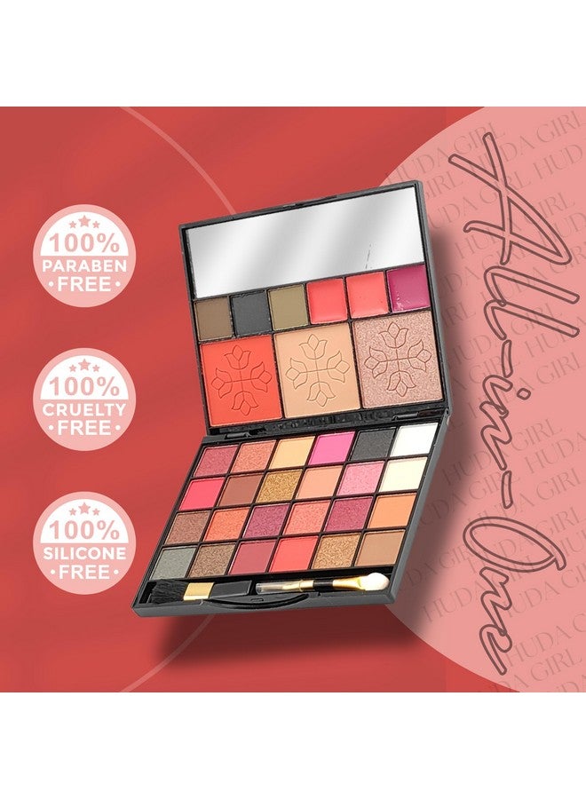 HUDA GIRL HUDA GIRL All-in-One Makeup Kit with Mirror - Includes 24 Eyeshadow Palette with Brush, 3 Eyebrow Powder, 3 Lip Gloss, 2 Applicator, Blush Contour and Highlighter Palette for Girl & Womens - Image 3