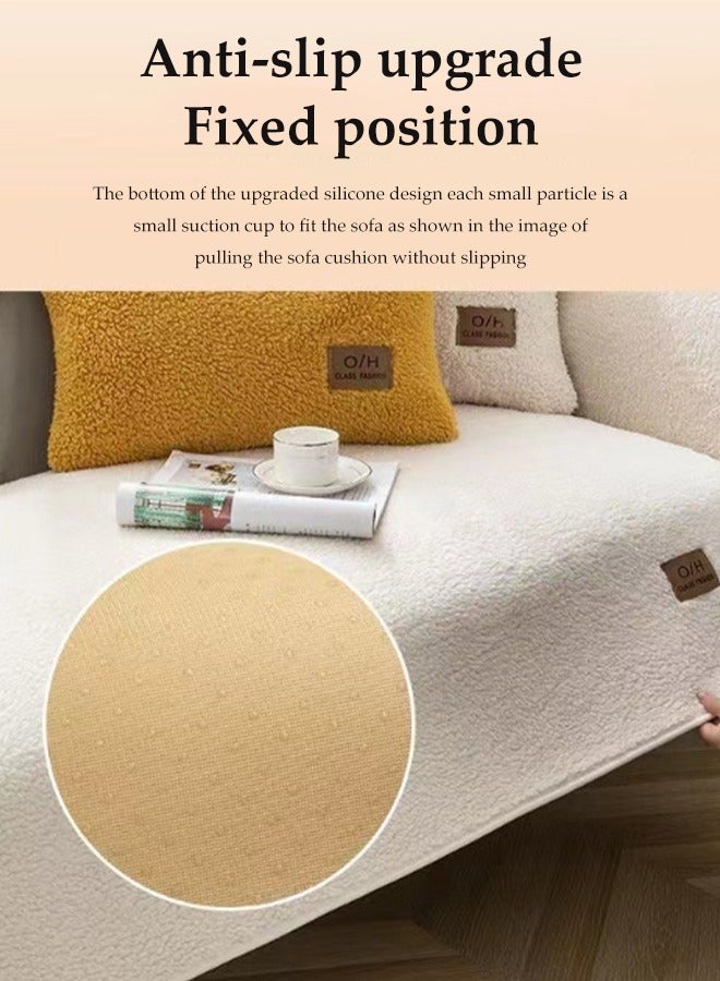DUNISO Sofa Cover，Sofa Protective Cover,Anti Slip Furniture Cover, Dust Proof Pet Mat,Anti Fouling And Wear Resistant, Suitable For Winter, 110*210cm，White  - Image 4