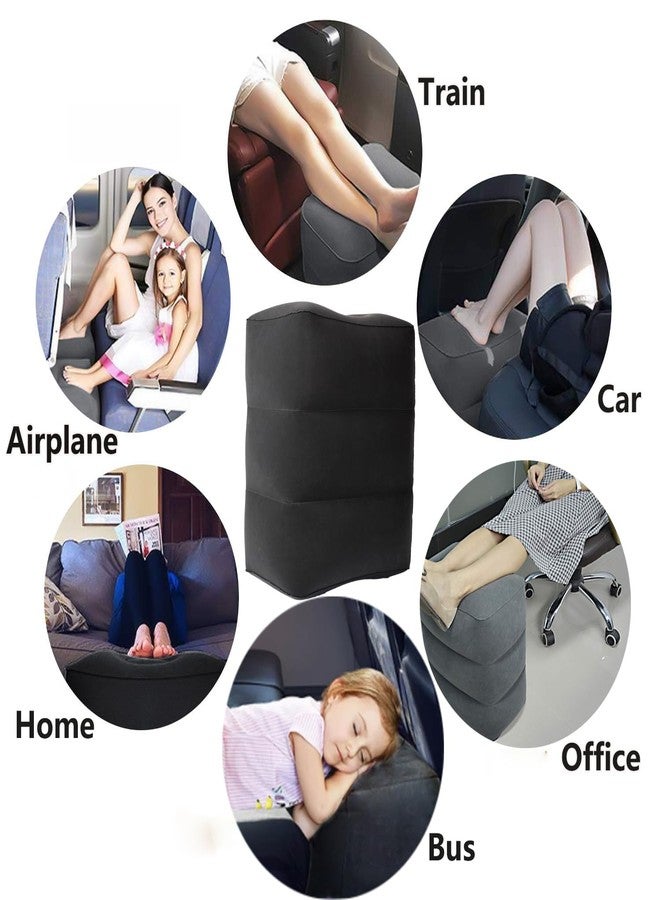 MYFON Inflatable Travel Foot Rest Pillow, Adjustable Height Leg Rest Pillow for Cars, Home, Office, Trains, Airplane, Make a Flat Bed for Baby, Kids, Toddlers, Grey, 1 Pack - Image 2