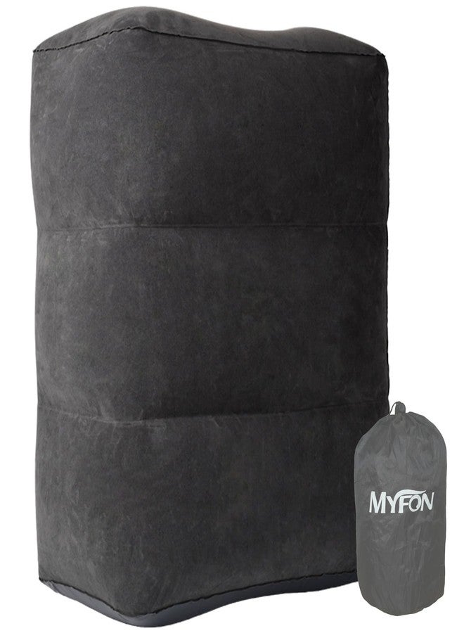 MYFON Inflatable Travel Foot Rest Pillow, Adjustable Height Leg Rest Pillow for Cars, Home, Office, Trains, Airplane, Make a Flat Bed for Baby, Kids, Toddlers, Grey, 1 Pack - Image 1